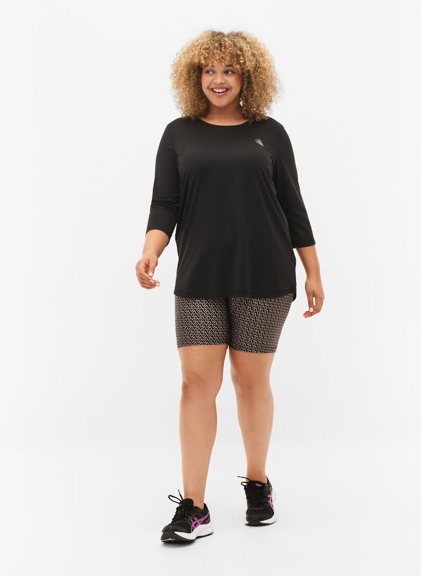 Träningströja med 3/4-ärmar, Svart, Model image number 1