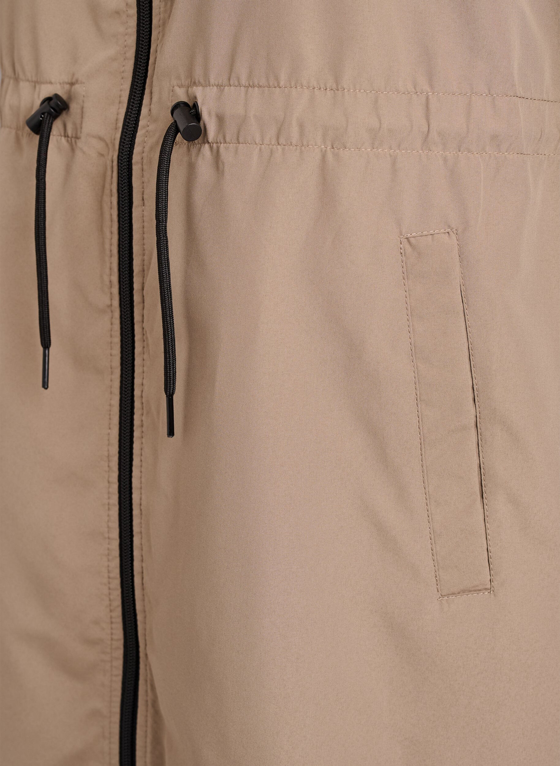 Zizzi Flash - L&auml;ttviktig parkas med huva, Brun, Packshot image number 3