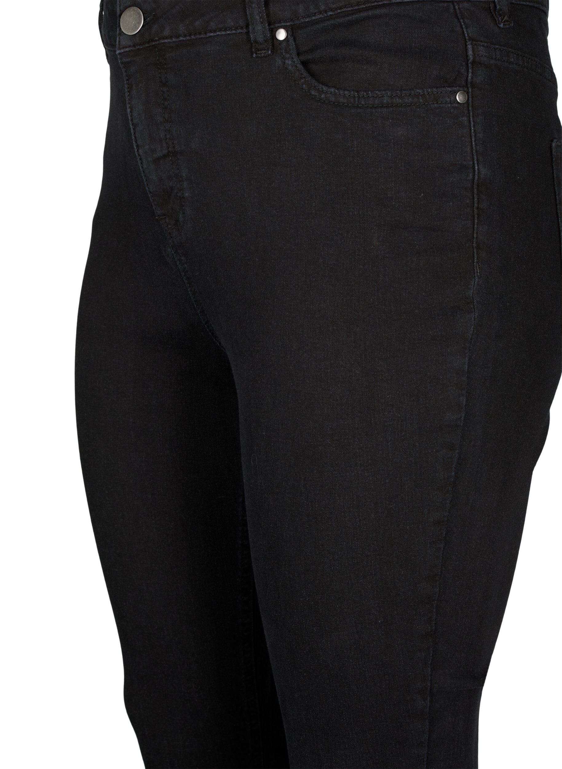 Zizzi Amy jeans med h&ouml;g midja och super slim passform, Black, Packshot image number 2