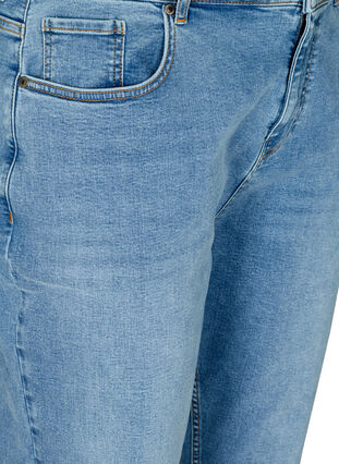 Croppade mom fit jeans med hög midja, Light blue denim, Packshot image number 2