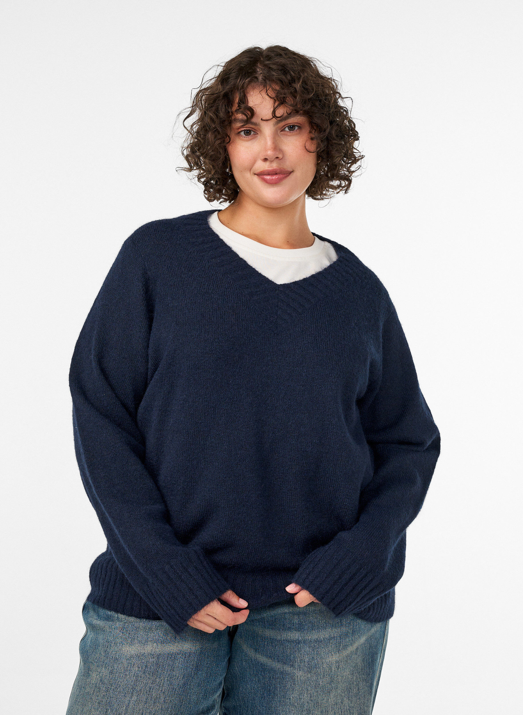ZizziTr&ouml;ja med v-ringning, Bl&aring;, Model image number 0