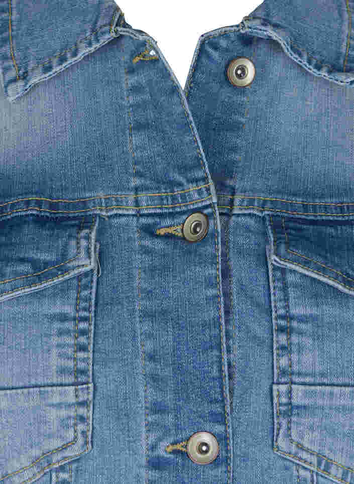 Ljus jeansjacka med bröstfickor, Light blue denim, Packshot image number 3