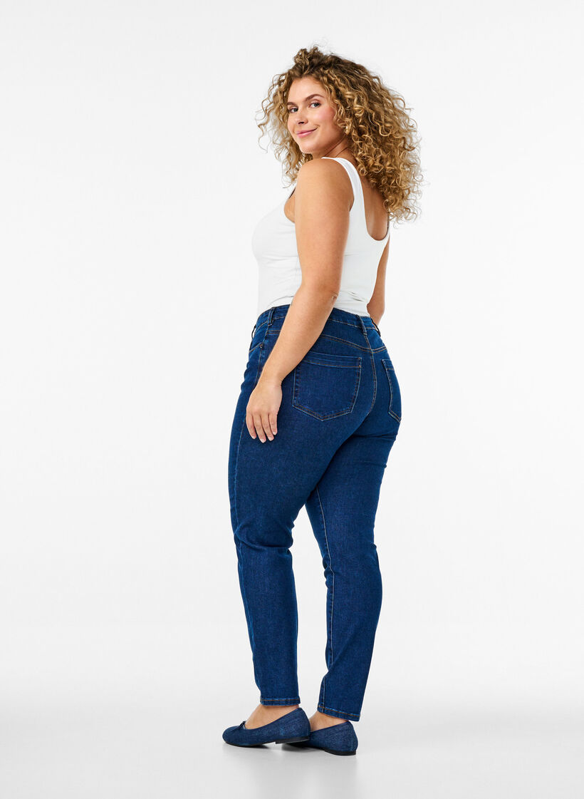 Emily-jeans med smal passform och normal midja, Bl&aring;, Model image number 1