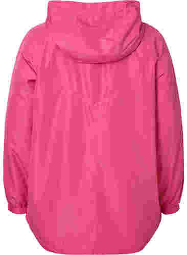 Kort jacka med huva och justerbar fåll, Hot Pink, Packshot image number 1
