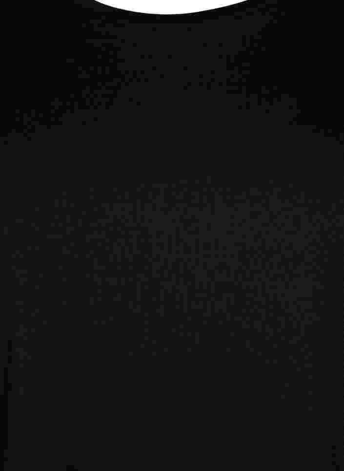 T-shirt i bomull med 2/4-ärmar, Black, Packshot image number 2