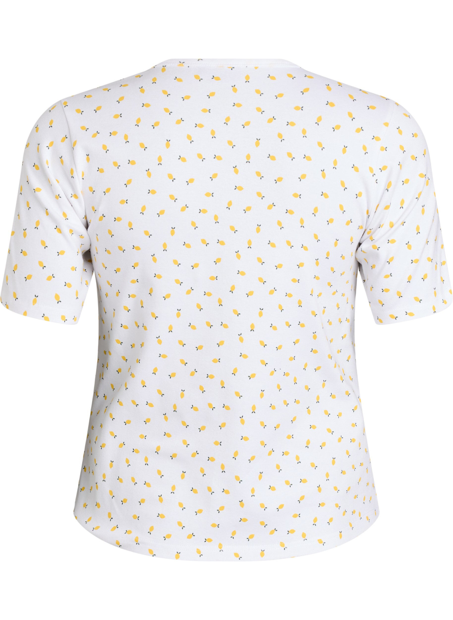 Zizzi T-shirt i bomull med helt&auml;ckande tryck, Vit, Packshot image number 1