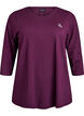 Tr&auml;ningsblus med trekvarts&auml;rm, Lila, Packshot image number 0