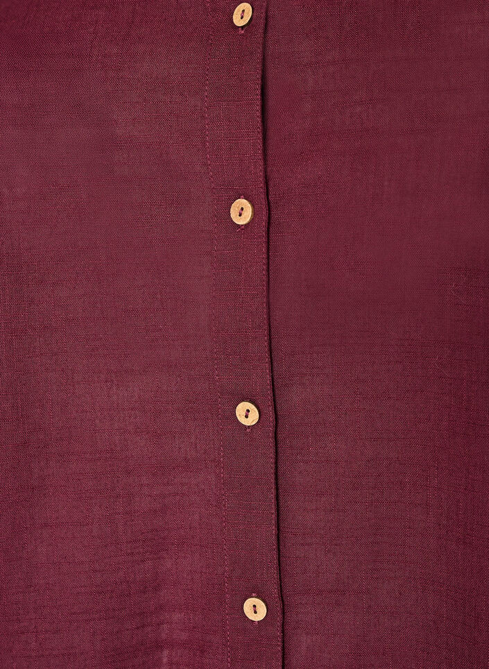 Bomullsblus med v-ringning, R&ouml;d, Packshot image number 2