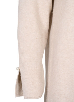Stickad klänning med slits i ärmarna, Pumice Stone Mel., Packshot image number 3