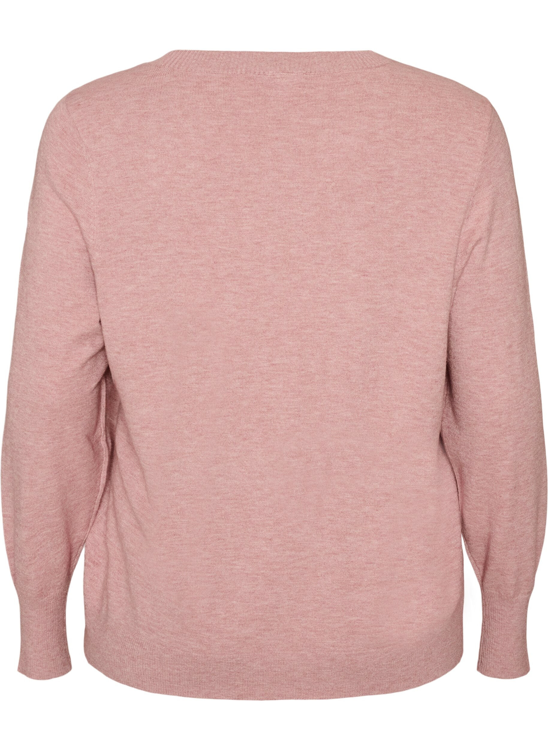 ZizziStickad blus med rund halsringning, Rosa, Packshot image number 1