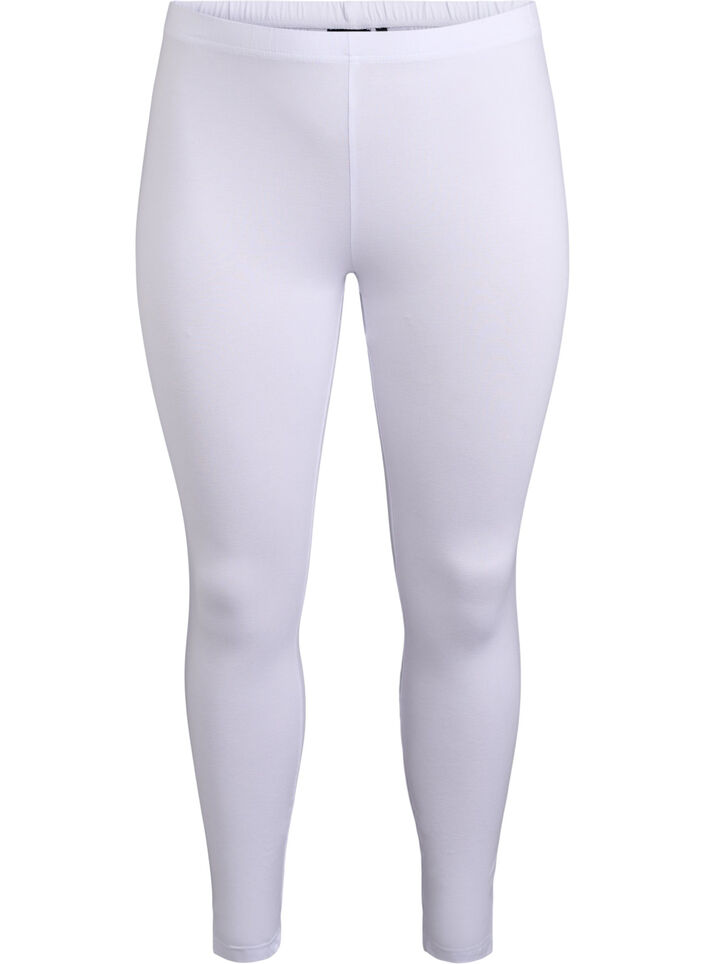 Basic leggings i viskos, Vit, Packshot image number 0