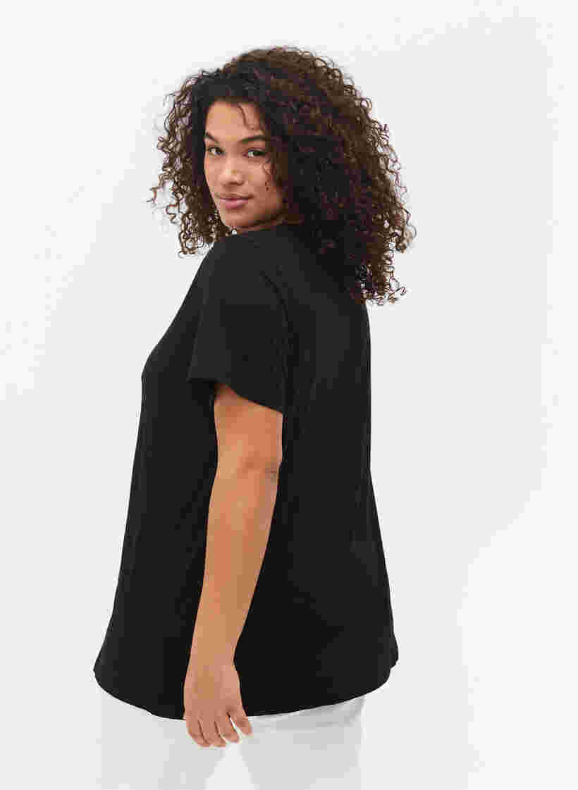 T-shirt i bomull med tryck, Black W. Love , Model image number 1