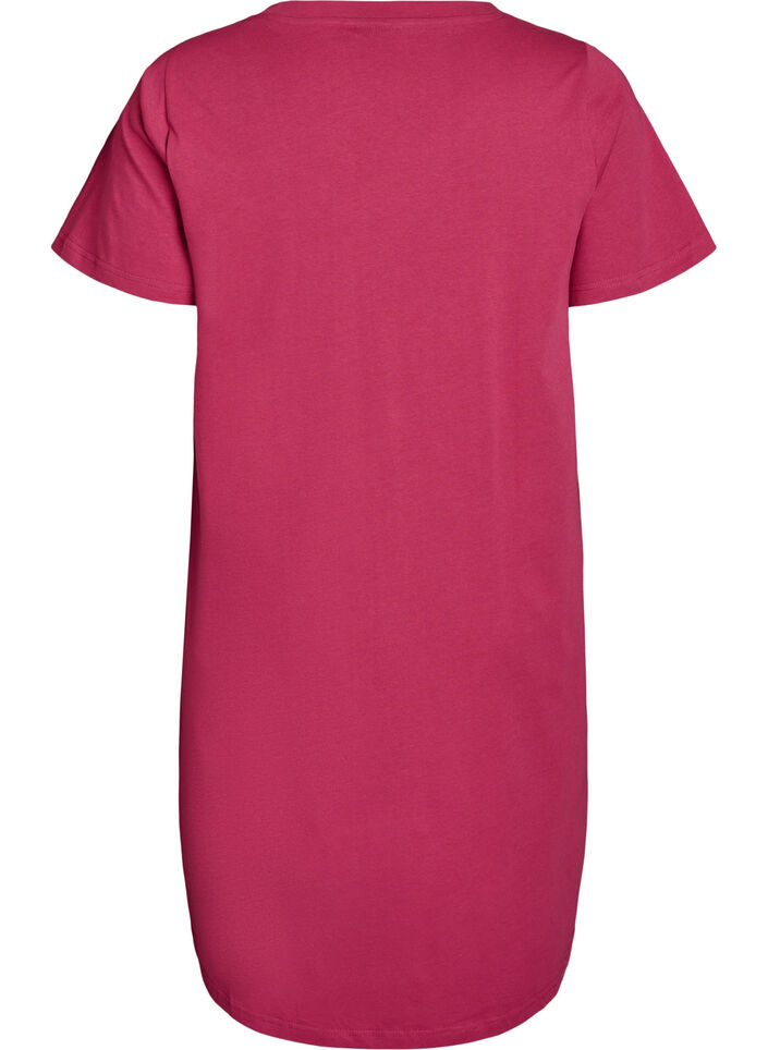 Nattlinne i ekologisk bomull med v-ringning, R&ouml;d, Packshot image number 1