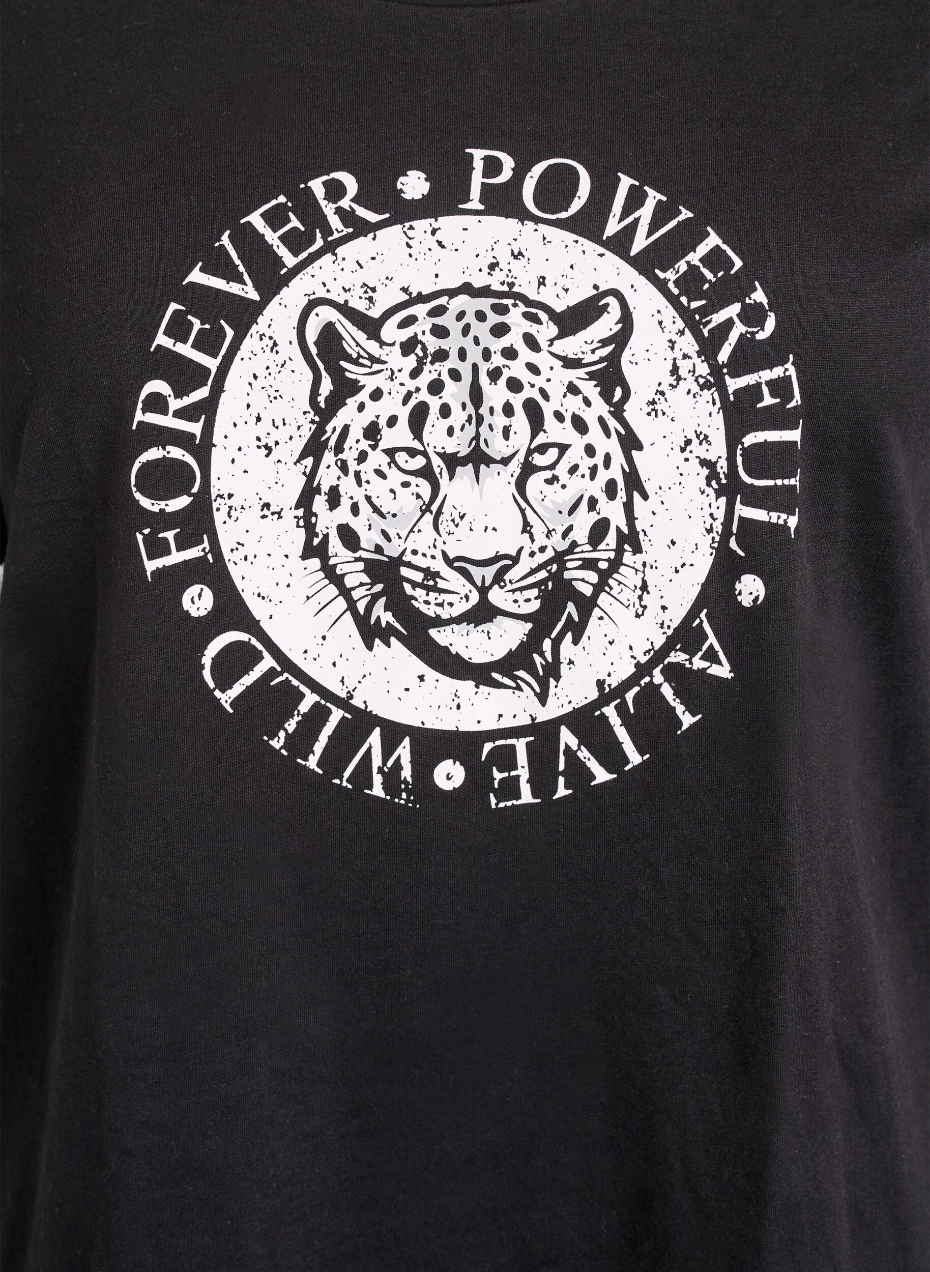 ZizziT-shirt med tryck, Svart, Packshot image number 2