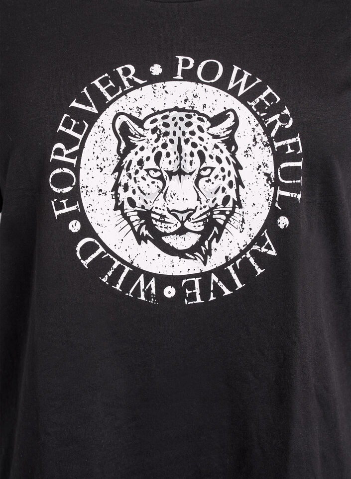 T-shirt med tryck, Svart, Packshot image number 2