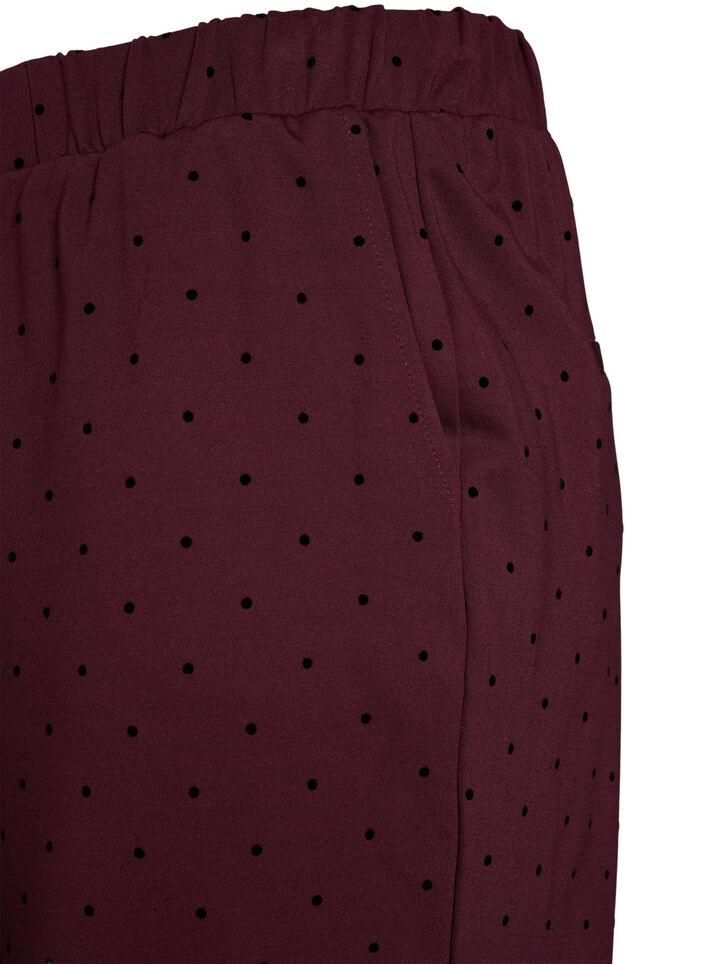 Prickiga byxor med h&ouml;g midja och raka ben, R&ouml;d, Packshot image number 2