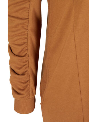 Sweatshirtklänning med fickor och draperade ärmar, Rubber, Packshot image number 3