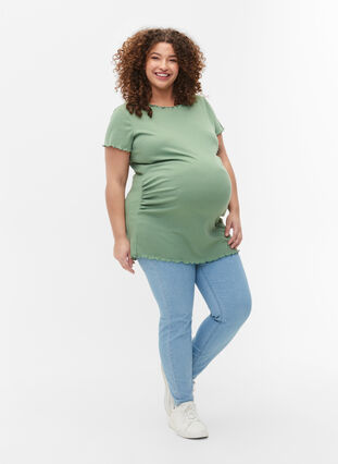 Ribbad t-shirt för gravida, Green Bay, Model image number 2