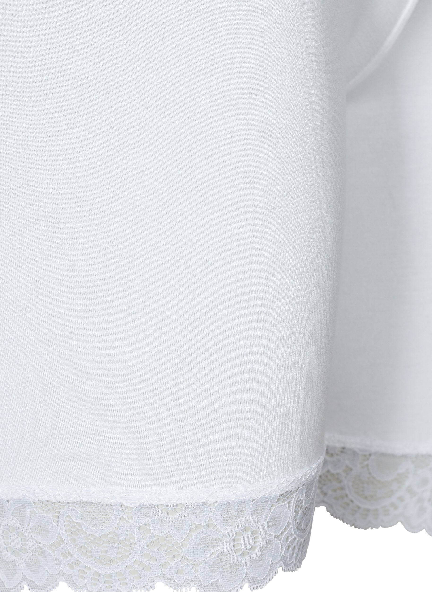 Zizzi Cykelbyxor med spetskant, Vit, Packshot image number 3