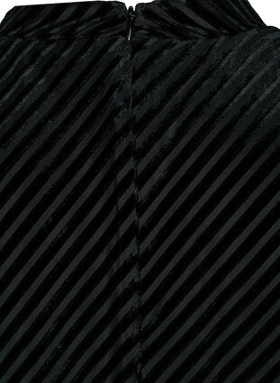 Klänning i velour med strukturmönster, Black, Packshot image number 3