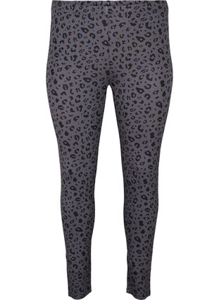 Viskos leggings med leopardmönster, Grey Leo, Packshot image number 0