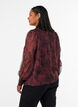 Skir skjortblus med blomm&ouml;nster och knytdetalj, M&ouml;rk Bordeaux, Model image number 2