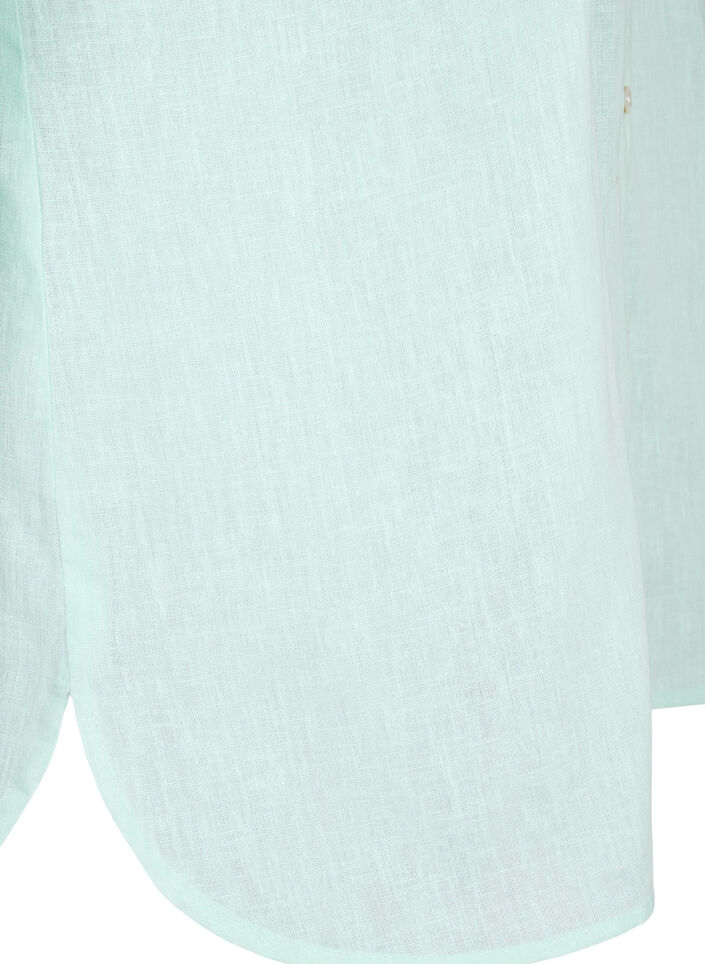 Skjortblus med knappstängning i bomulls- och linneblandning, Brook Green, Packshot image number 3