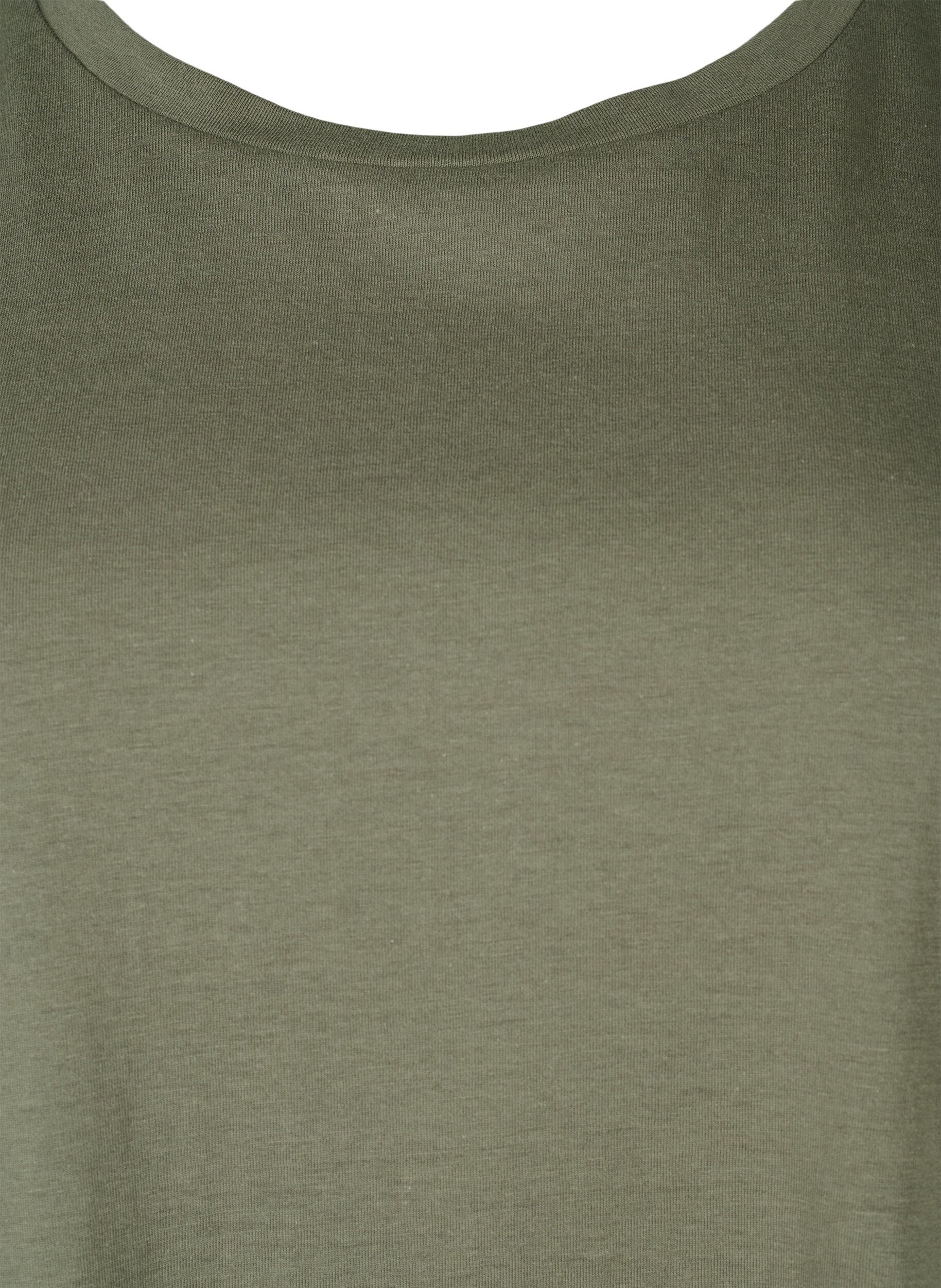 Zizzi 2-pack kort&auml;rmade t-shirtar, Gr&ouml;n, Packshot image number 4