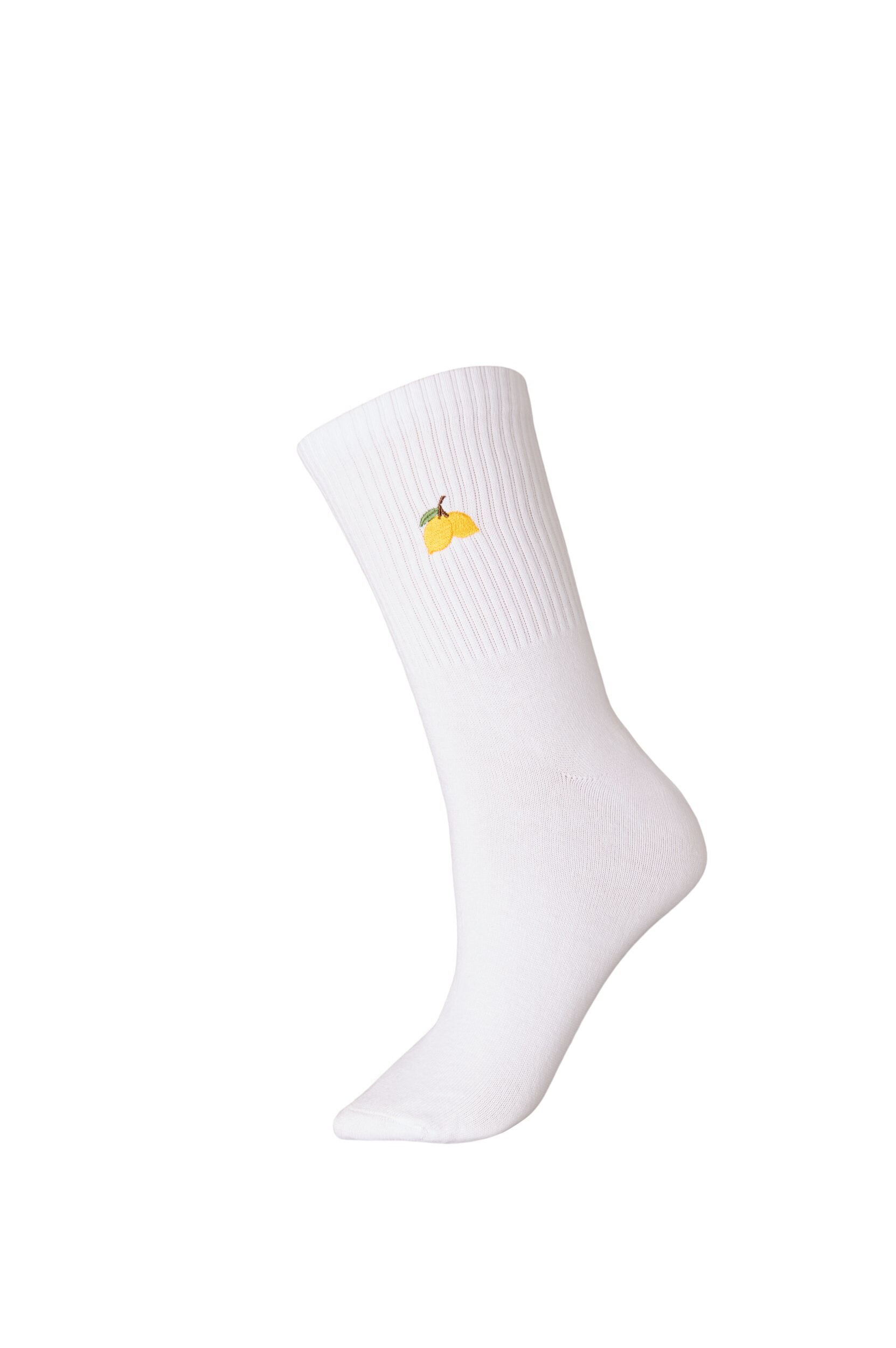 ZizziStrumpor i bomull med m&ouml;nster, Vit, Packshot image number 0