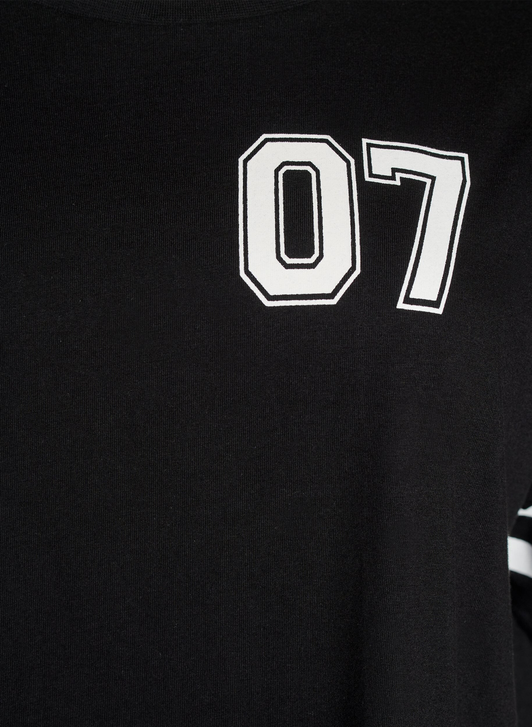 ZizziKort t-shirtkl&auml;nning med sportiga detaljer, Svart, Packshot image number 2