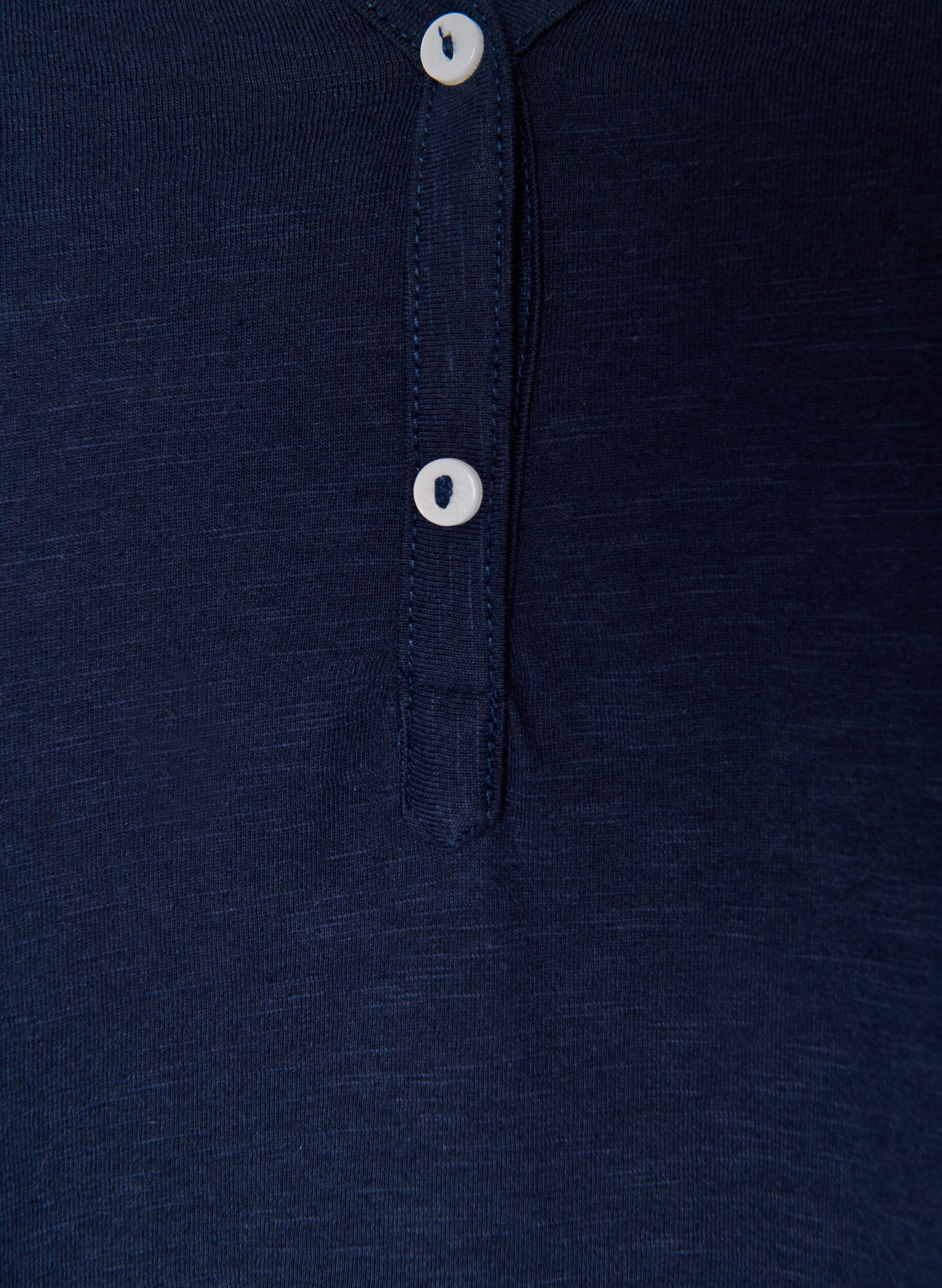 ZizziL&aring;ng&auml;rmad t-shirt med v-ringning och knappar, Bl&aring;, Packshot image number 2