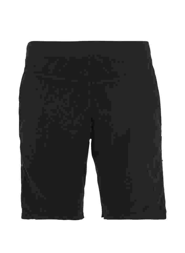 Lösa shorts i bomull med fickor, Black, Packshot image number 1