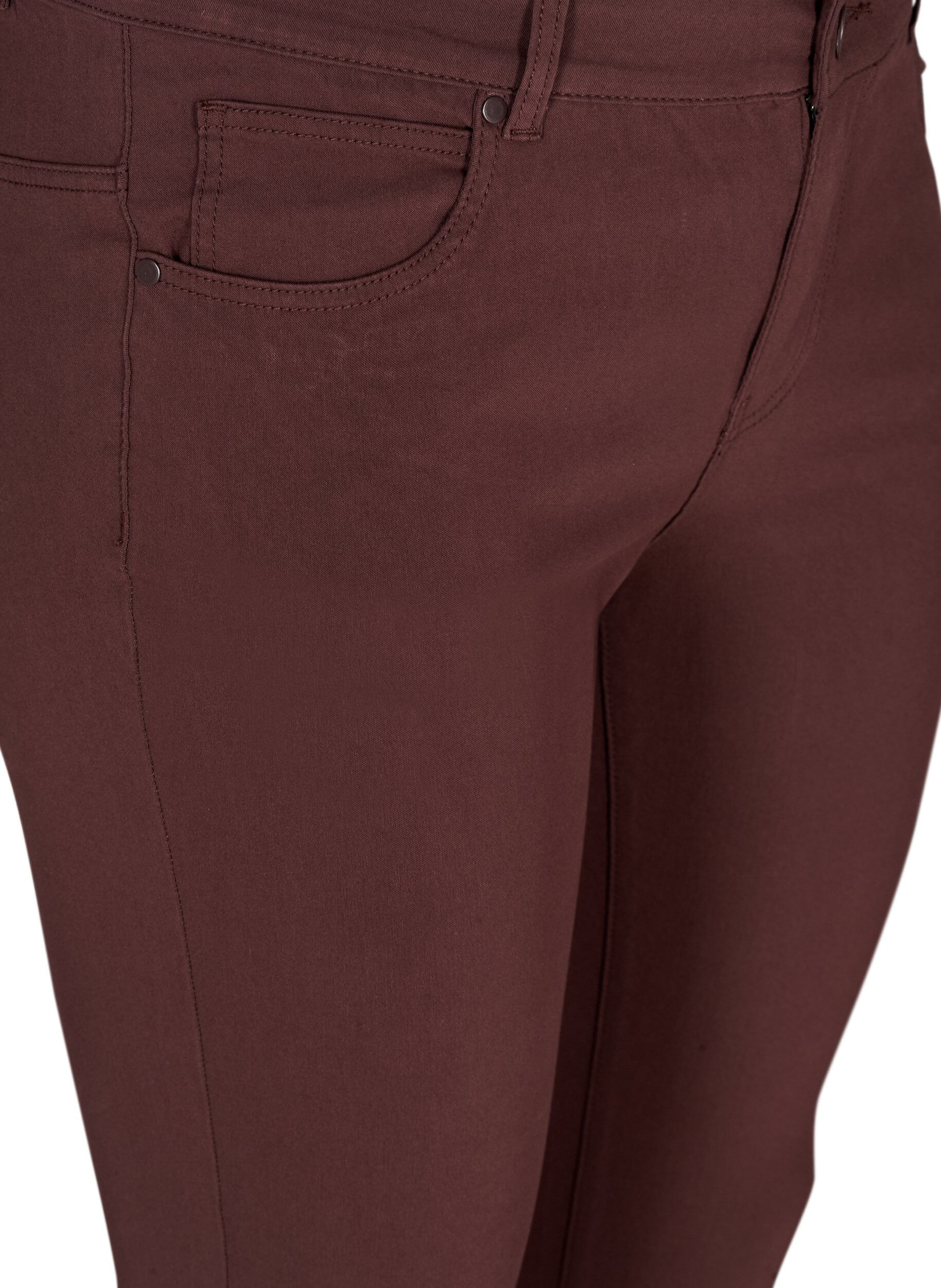 Zizzi Slim fit byxor med fickor, M&ouml;rk Bordeaux, Packshot image number 2