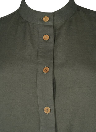 Skjorta i linneblandning med fickor, Thyme, Packshot image number 2