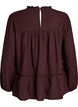 Blus med broderi och h&aring;lbroderad kantning, M&ouml;rk Bordeaux, Packshot image number 1