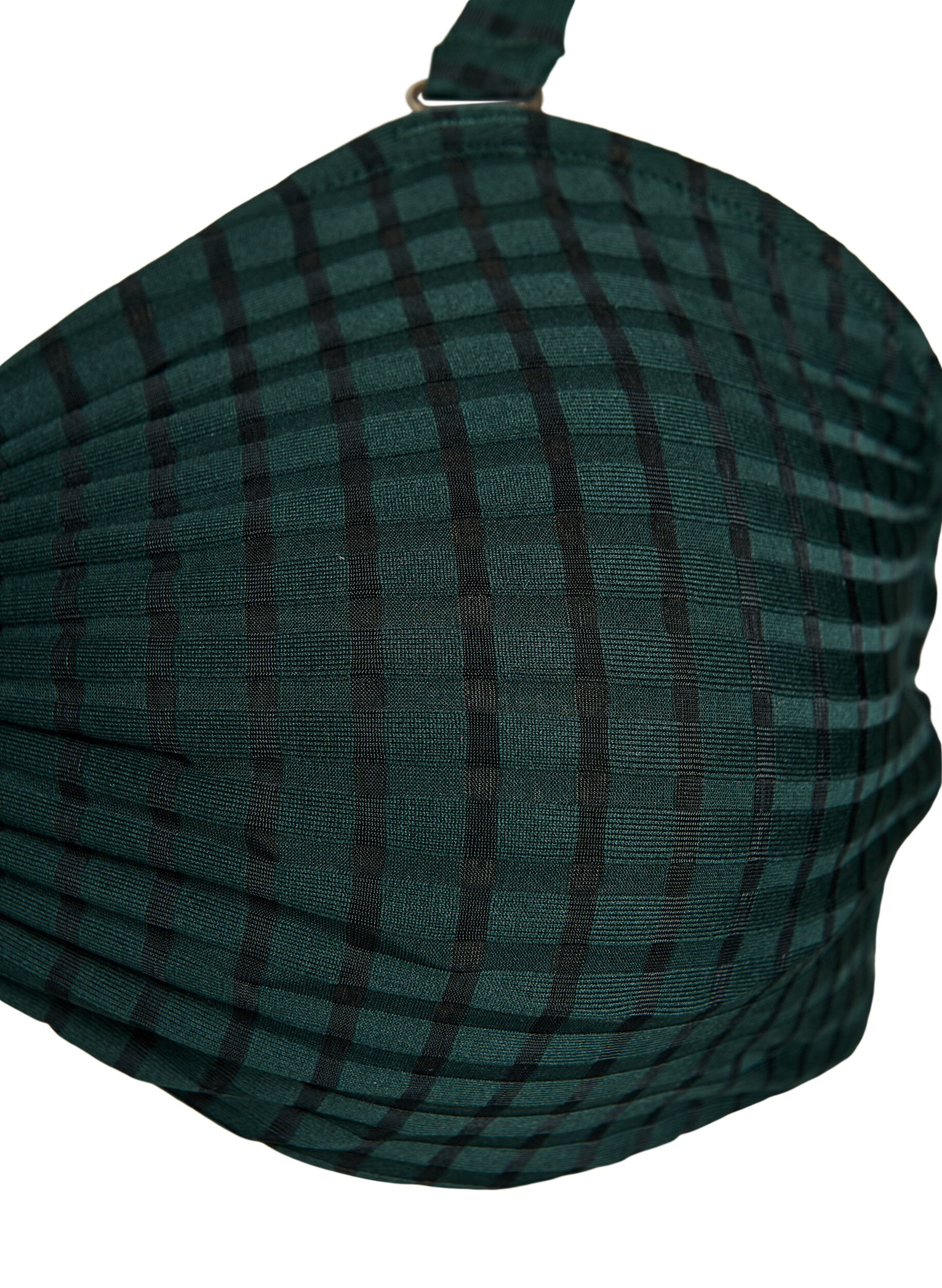 Zizzi Rutig bikinitopp med avtagbara axelband, Gr&ouml;n, Packshot image number 2