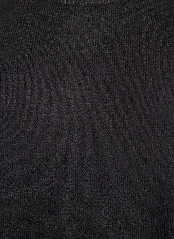 Kort ärmlös stickad klänning, Svart, Packshot image number 2