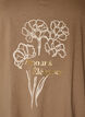 T-shirt i bomull med tryck framtill och v-ringning, Brun, Packshot image number 2