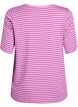 T-shirt i TENCEL&trade; Lyocell med r&auml;nder, Lila, Packshot image number 1