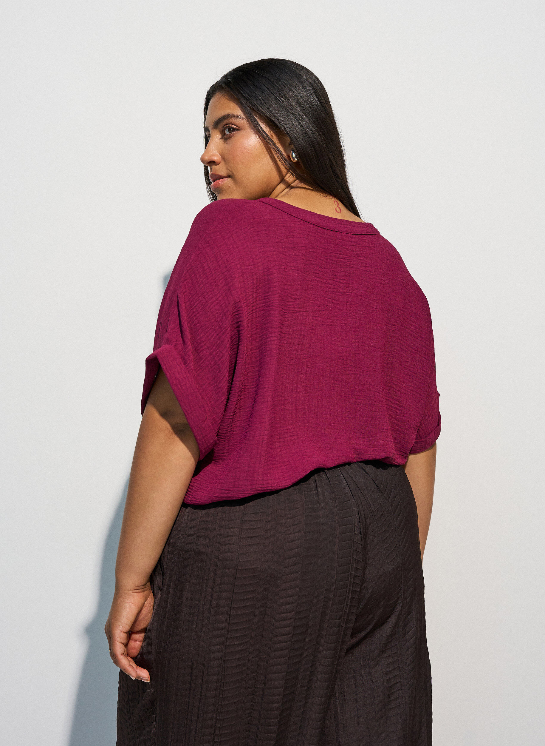 ZizziL&ouml;s blus med korta &auml;rmar, R&ouml;d, Model image number 2