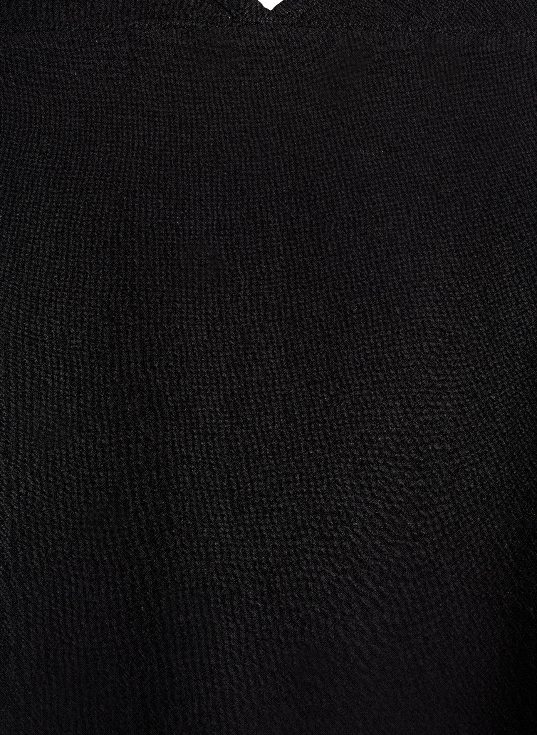 Zizzi Kort&auml;rmad kl&auml;nning i bomull, Svart, Packshot image number 2