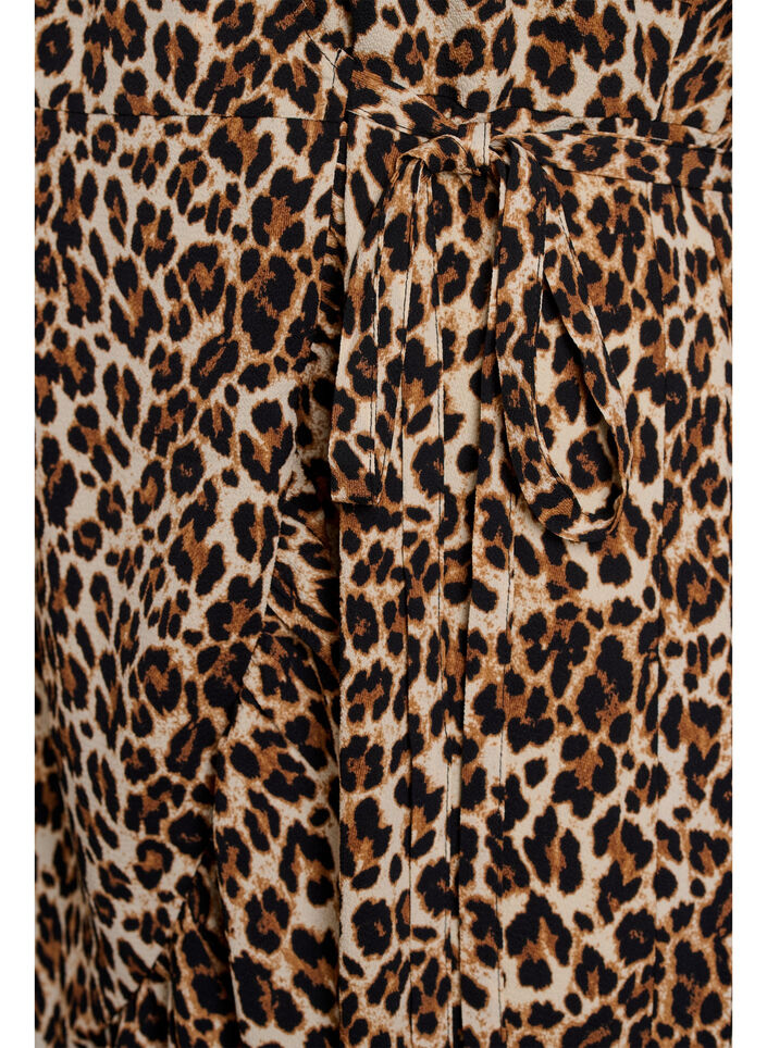 M&ouml;nstrad omlottkl&auml;nning med korta &auml;rmar, Brun, Packshot image number 3