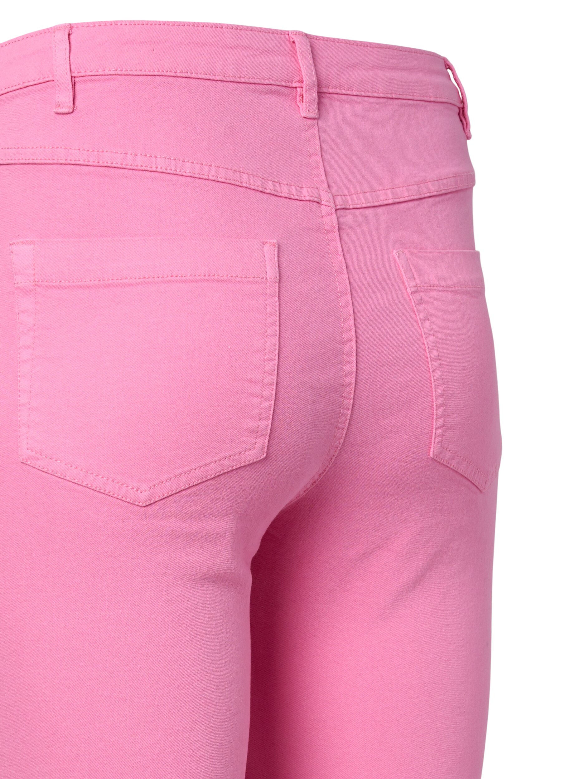 Zizzi H&ouml;gmidjade Amy jeans med super slim passform, Rosebloom, Packshot image number 3