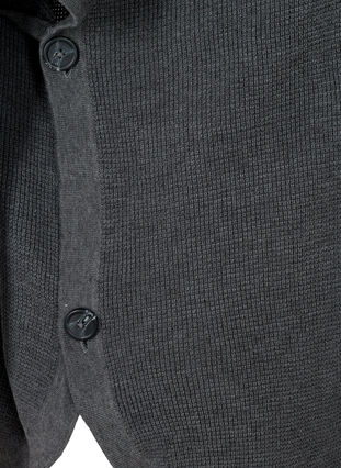 Kortärmad stickad poncho med hög hals, Dark Grey Melange, Packshot image number 3