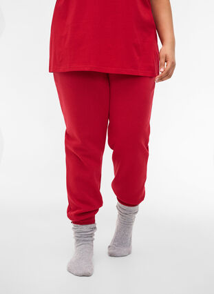 Lösa sweatpants med fickor, Red, Model image number 3