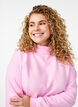 Sweatshirt med hög krage och långa ärmar, Rosa, Model image number 3