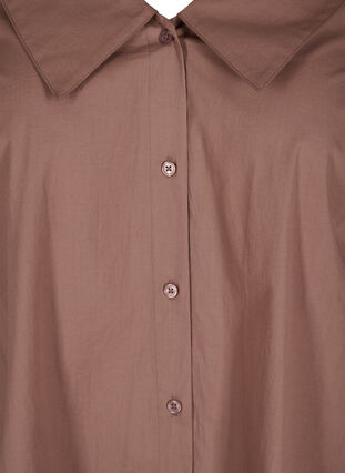 Lång skjorta i bomull med stor krage, Deep Taupe, Packshot image number 2