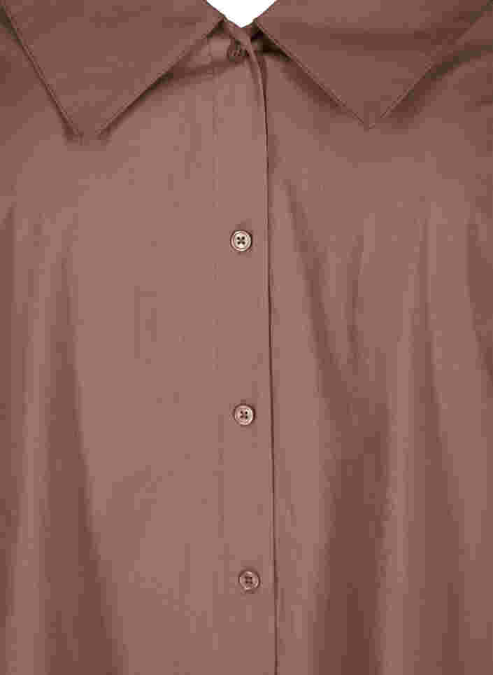 Lång skjorta i bomull med stor krage, Deep Taupe, Packshot image number 2