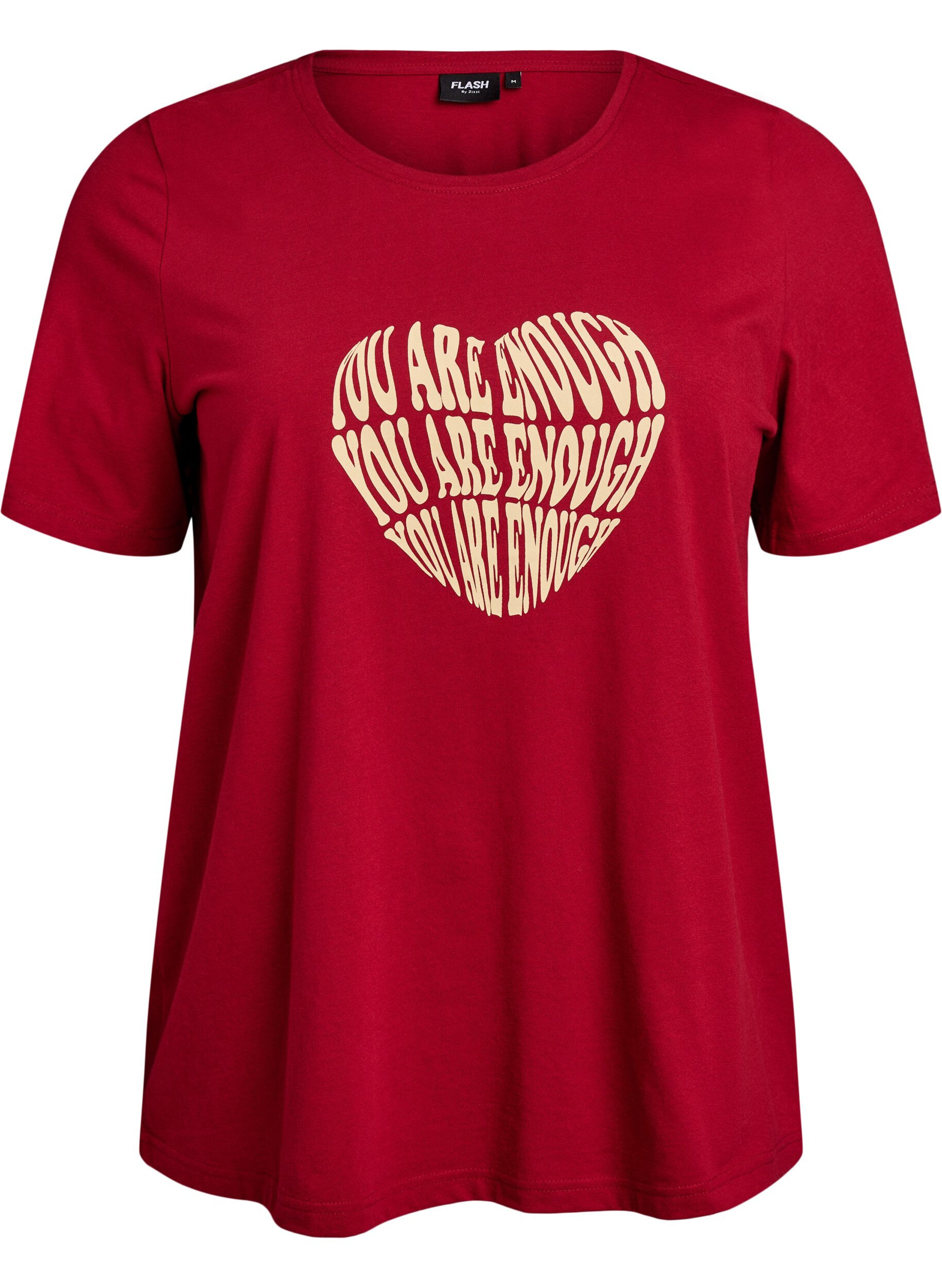 ZizziT-shirt med tryck, R&ouml;d, Packshot image number 0