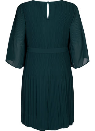 Plisserad klänning med knytband, Scarab, Packshot image number 1